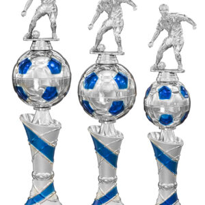 3er-Serie Pokale silber-blau