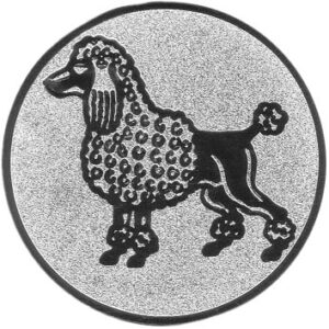 Emblem Pudel Ø50mm Silber