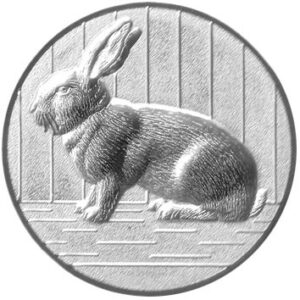 Emblem Kaninchen 3D Ø25mm Silber
