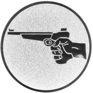 Emblem Pistole Ø50mm Silber