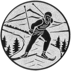Emblem Langlauf Ø50mm Silber