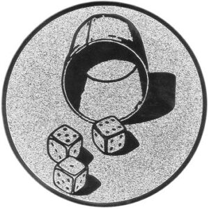 Emblem Würfeln Ø50mm Silber