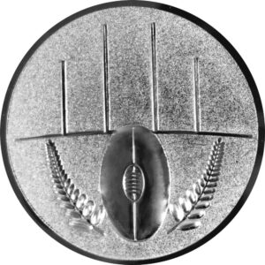 Emblem Rugby 3D Ø50mm Silber
