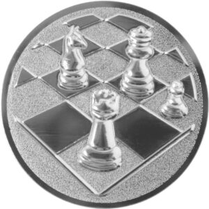 Emblem Schach 3D Ø25mm Silber